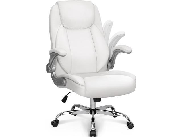 White High Back Executive Premium Faux Leather Office Chair with Back  Support, Armrest and Lumbar Support