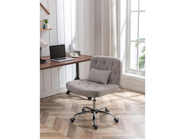  iMenting Wide Seat Armless Rolling Desk Chair Modern