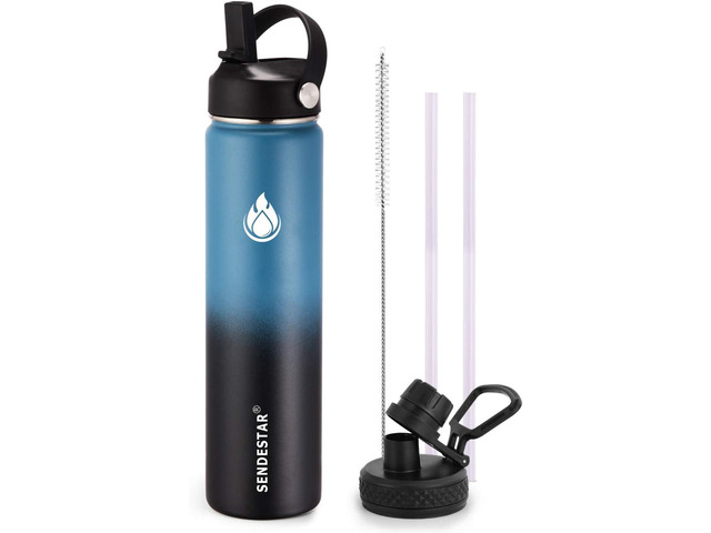 SENDESTAR Insulated Water Bottle 24 oz, Double Wall Vacuum Leak Proof ...
