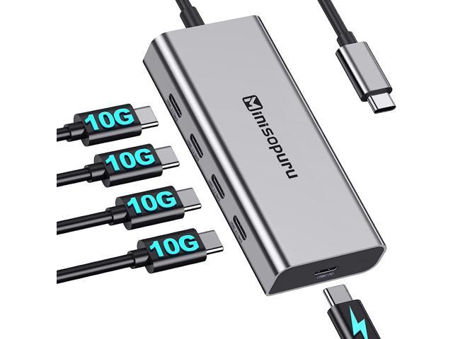 inisopuru USB C Splitter, 10Gbps USB C Hub Multiport Adapter for