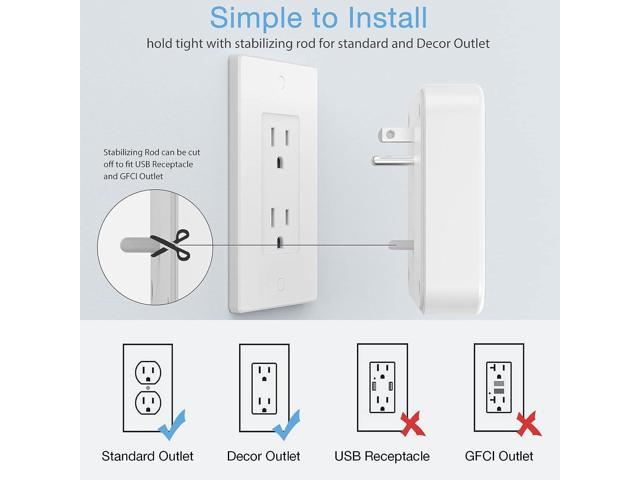 Multi Plug Outlet Extender Tessan Surge Protector Wall Outlet Splitter Multiple Power Expander