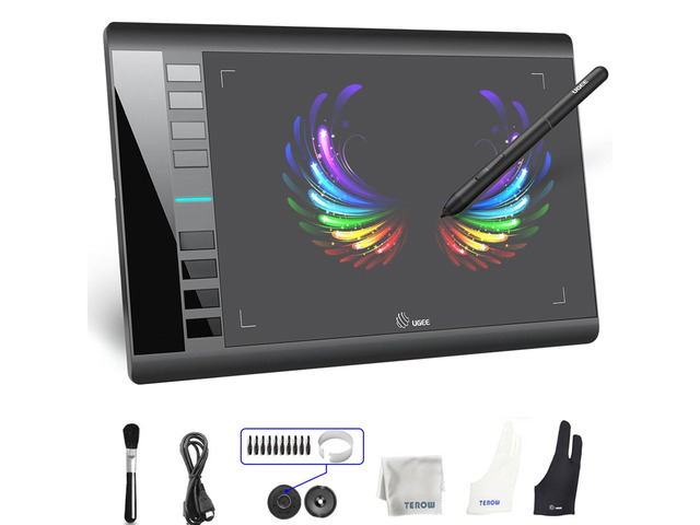 Computer System Tablet Graphics Drawing Tablets, UGEE M708 10 x 6 inch Large Active Area ...