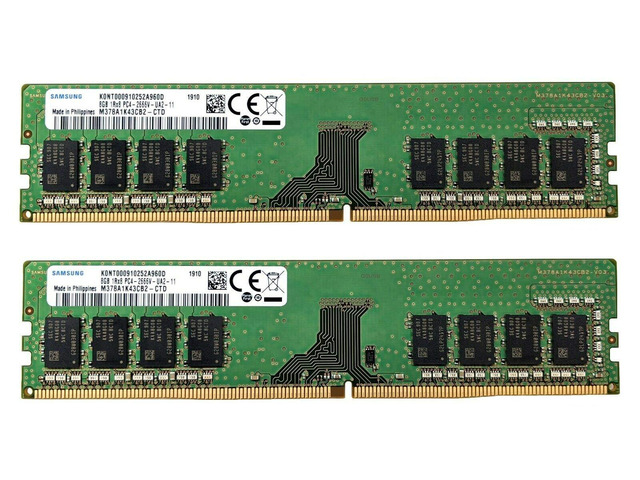 Samsung 16GB (2x8GB) DDR4 2666MHz DIMM PC4-21300 UDIMM Non-ECC 1Rx8 1 ...