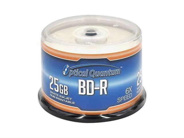 Optical Quantum OQBDR06WIP-H-50 6X 25 GB BD-R White Inkjet Printable ...