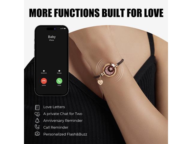 totwoo Long Distance Touch Bracelets for Couples, Vibration & Light up ...