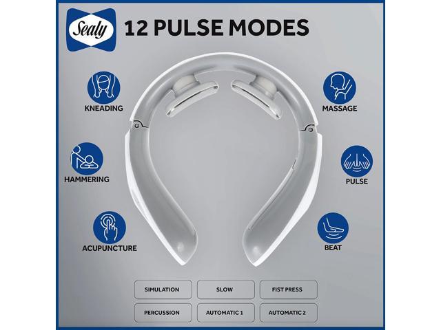 Sealy Electronic Pulse Neck Massager with 12 Pulse Modes (MA-110)