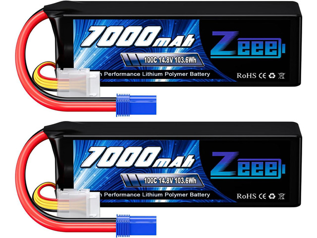 Compatible Rrc Battery 4S Lipo Battery 7000mAh 14.8V 100C Soft Case RC Battery with EC5 ...