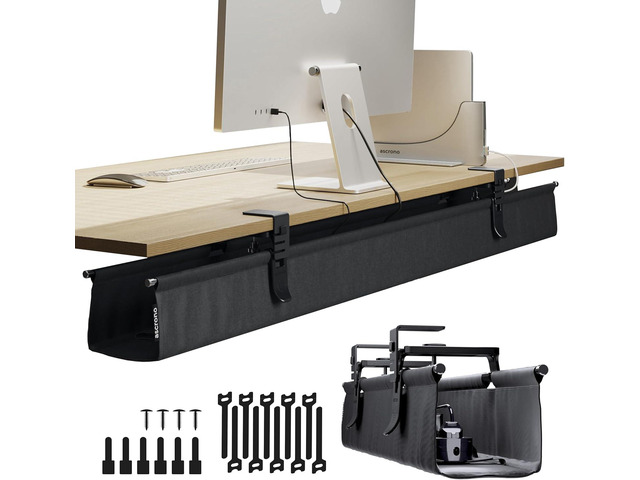 Original No Drill Under Desk Cable Management Tray 53.9" - Premium ...