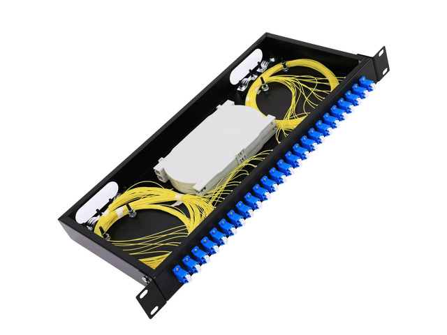 Main Rack Fiber 24 Duplex 48 Port LC-OS1 Rack Mount Enclosure Box Fiber SingleMode LC ...