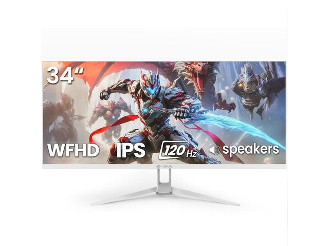 Lock Crua CRUA 34'' Ultrawide Gaming Monitor 120HZ, 21:9 WFHD 2560X1080 IPS Panel ...