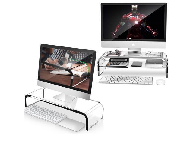 AboveTEK 2-Tier Acrylic Monitor Stand With Keyboard Togo