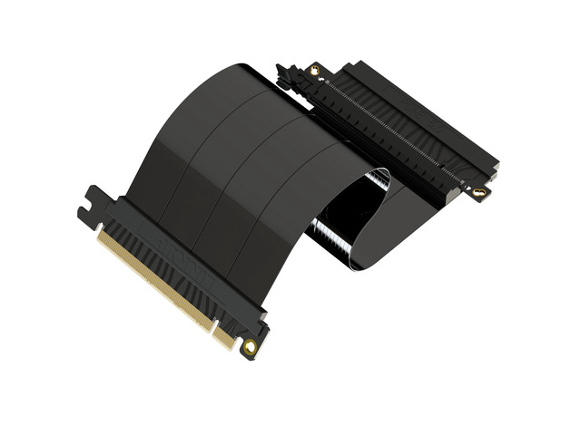 Câble Riser PCIE 5.0 LINKUP AVA5 30cm - Compatible RTX5090/RX9070, 128 Go/s, Angle Gauche Noir