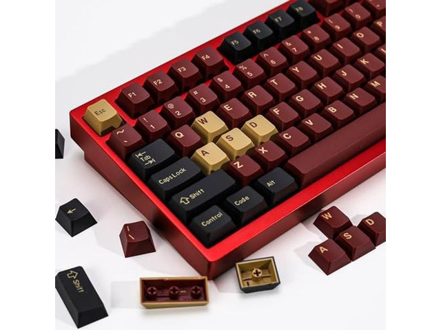 KBDiy 174 Keys Clone Red Samurai Key Caps PBT Double Shot Custom Keycap ...