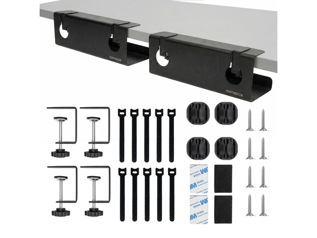 Follow Cable Management Cable Management Under Desk Tray No Drill - Cord Organizer for Standing ...
