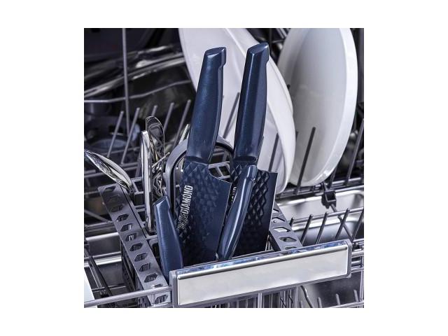 Blue Diamond Sharp Stone Nonstick Stainless Steel Cutlery, 3.5 Pairing  Knife with Cover, Diamond Texture Blade, Dishwasher Safe Knives, Blue