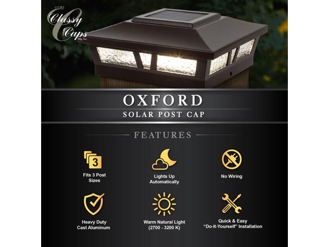 Classy Caps 6X6 Brown Aluminum Oxford Solar Post Cap - Newegg.ca