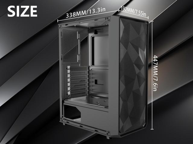 GPERHUAN Mesh Black Micro ATX Tinted Acrylic Mid Tower Computer Case ...