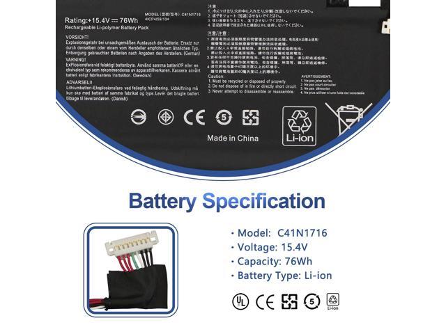 ANTIEE New C41N1716 Laptop Battery Replacement for ASUS ROG Strix ...