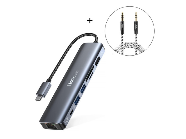 USB C Hub Dockteck 7-in-1 Dock DD0003 USB C Adapter, Ethernet LAN RJ45, 4K 60Hz USB C Hub Dockteck 7-in-1 Dock DD0003 USB C Adapter, Ethernet LAN RJ45, 4K 60Hz