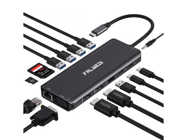 Usb C Laptop Docking Station, 14 In 1 Type C Hub Multiport Adapter 