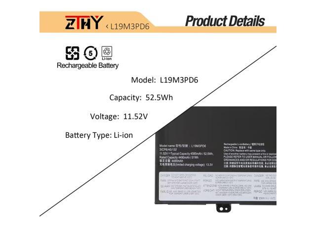PUGASR L19M3PD6 Laptop Battery Compatible with Lenovo ideapad