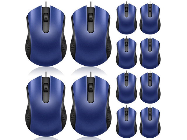 Hoteam 12 Pcs Wired Computer Mouse Bulk Cord USB Computer Mice ...
