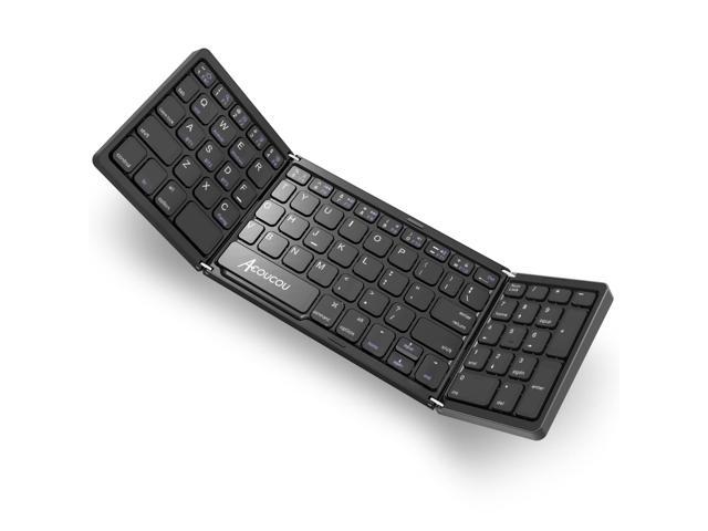 Acoucou Foldable Bluetooth Keyboard with Number Pad, Portable Folding ...