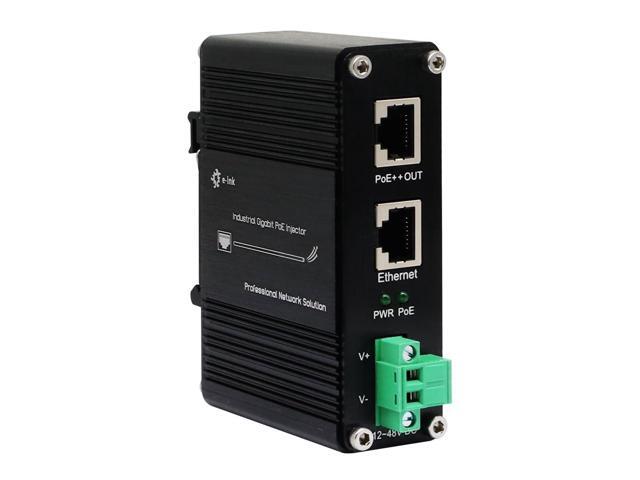 E-link Hardened Industrial Gigabit PoE++ Injector 48VDC Input PoE++ 60W ...