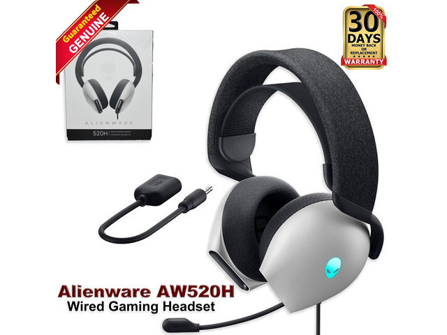 Dell Alienware AW520H Wired Gaming Headset w/Microphone White J62R1 ...