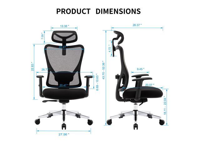 EnjoySeating Ergonomic Office Chair Big and Tall 400 lbs High Back Mesh ...