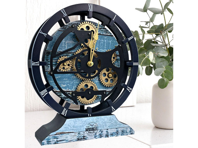 The Gears Clock Desk Clock 10 Inches With Real Moving Gear Convertible ...