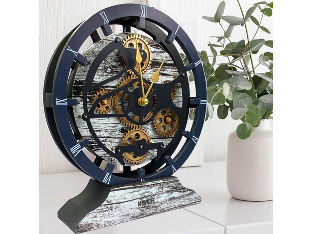 The Gears Clock Desk Clock 10 Inches With Real Moving Gear Convertible ...