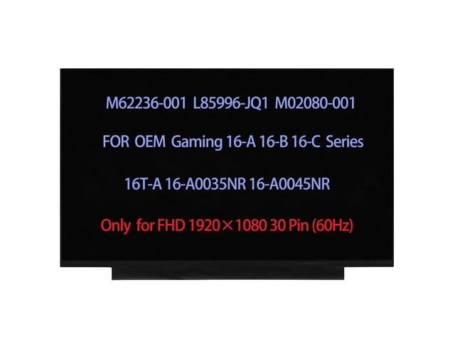 Dalle écran HP L85996-JQ1 16.1" FHD IPS LED - Remplacement Pour Portable HP - Neuf
