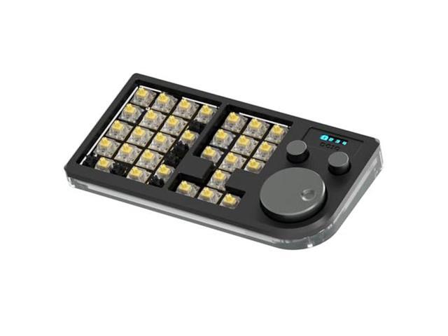 KEEBMONKEY Megalodon 30% Designer Keyboard/Macro Pad QMK/VIA Compatiable with USB Hub Function/30 Keys with Numpad and Knob... 