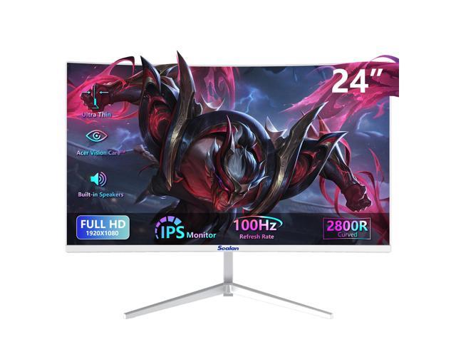 Sealan24inchCurvedMonitor100HzRefreshRate16:9AspectRatioErgonomicTilt&VESACompatible-HomeOfficeGamingMonitorSyncFHD1920x1080pVisualExperienceforWork&Play