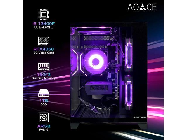 AOACE Gaming PC Desktop INTEL Core i5 13400F 2.5 GHz, NVIDIA RTX 4060 ...