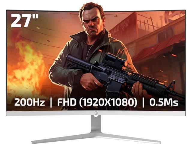 GAMEPOWER T50 27 Inch 1500R Curved White Gaming Monitor, 200Hz 1080p ...