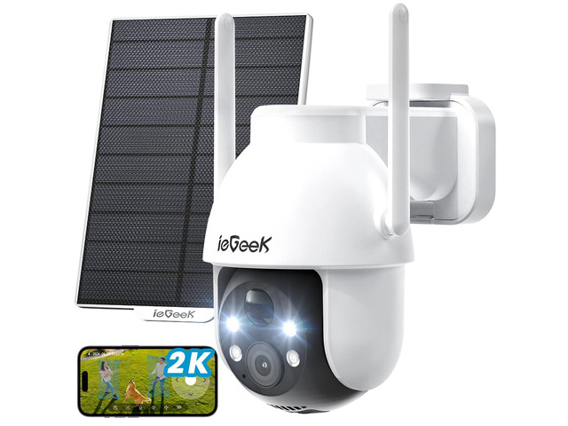 ieGeek Solar Camera Outdoor Wireless, 2K WiFi Outside Cameras for Home ...