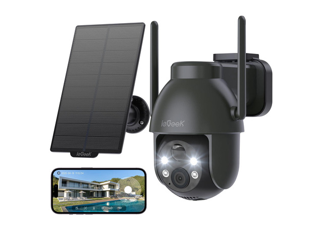 ieGeek Solar Camera Outdoor Wireless, 2K WiFi Outside Cameras for Home ...