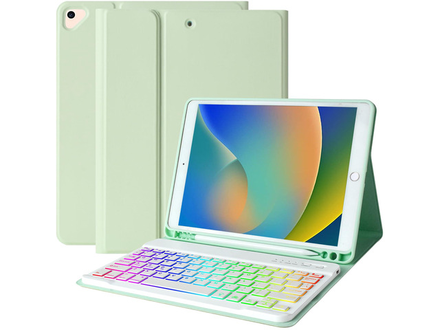 MORECOO for iPad 9th Generation Case with Keyboard, 7 Color Backlit ...
