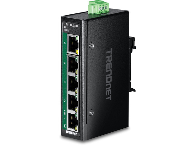 YuLinca 5 Port PoE+ Industrial Switch – 4 PoE Ports, 1 Uplink, DIN-Schienen-Montage, Für Raue Umgebungen