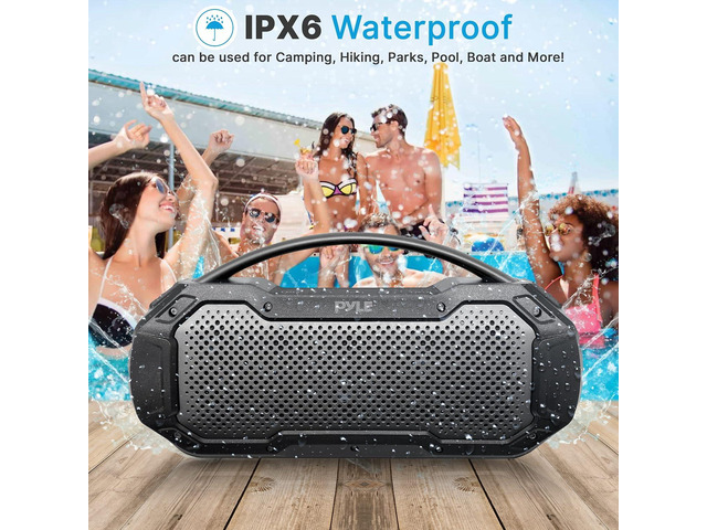 Pyle Portable Wireless Bluetooth Streaming Speaker - IPX6 Waterproof ...