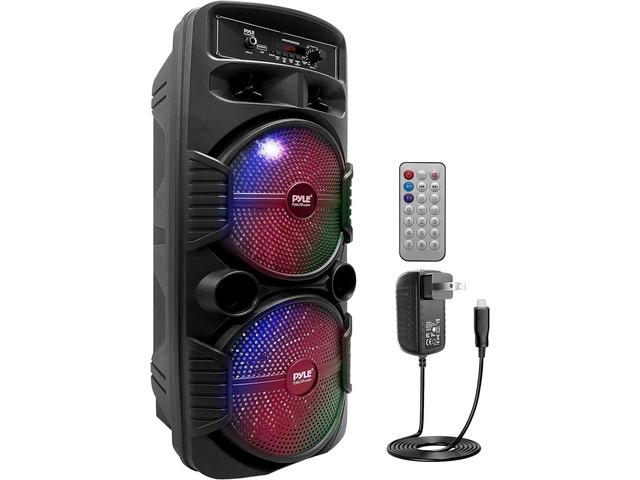 Pyle Dual 8" Portable Bluetooth PA Speaker System with Rechargeable ...