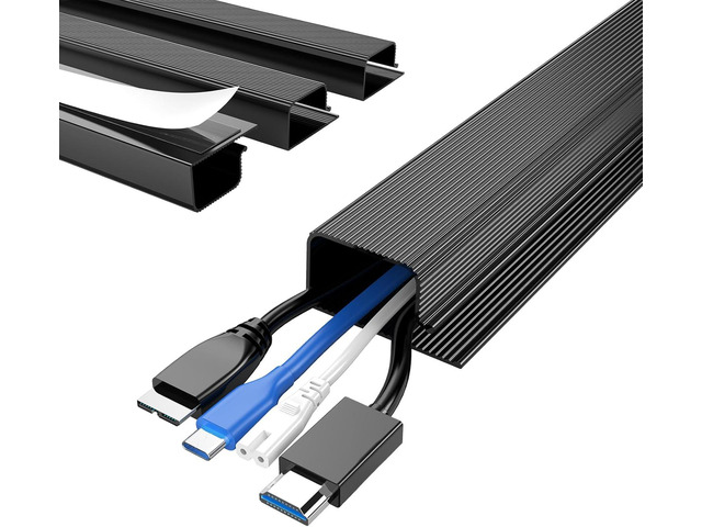 Outlet Raceway At Desk Delamu 4 Pack Cord Organizers for Desks, 62.8in Cable Organizer Cable ...