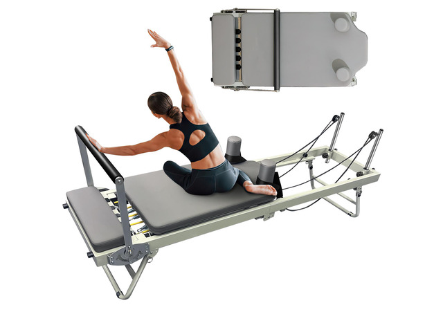 Foldable Home Pilates Reformer Machine - Adjustable Resistance, Compact, With Wheels, For Beginners & Intermediate