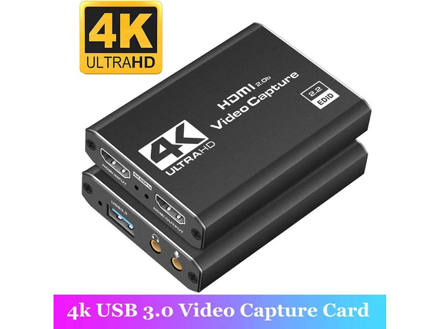 Video Capture Card 4K 1080P 60FPS, HDMI to USB/Type-C Video Capture ...