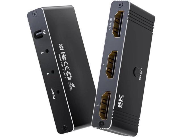 Bi-Directional 8K HDMI 2.1 Switch 2x1 Aluminum Splitter for PS5 & Xbox