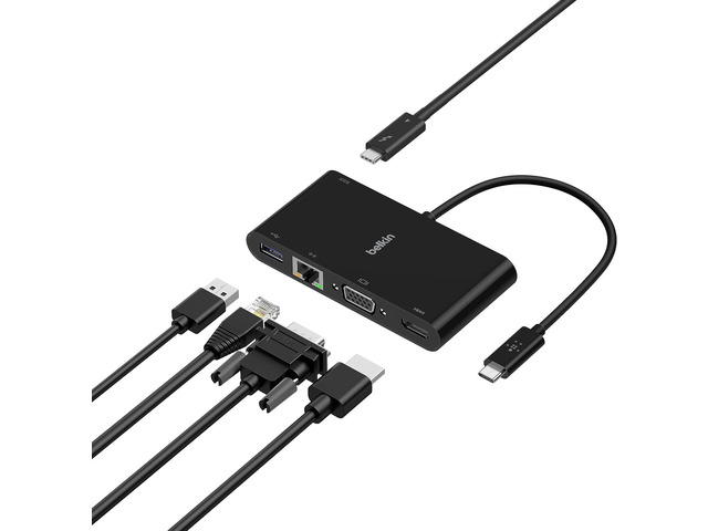 Usbc Adapter Compact Belkin Multimedia Adapter with USBC Passthrough Power HDMI, USBA & USBC ...