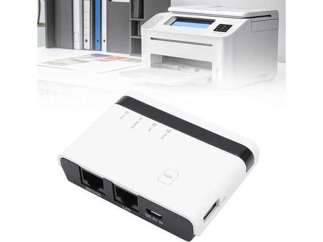Server Panel Printer Sanpyl Wireless Print Server, 10/100Mbps USB Printer Server, Support ...