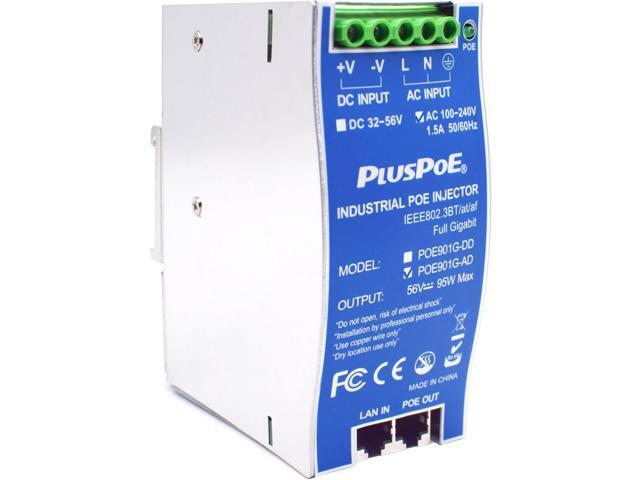 Gigabit Industrial PoE++ Injector 95W IEEE 802.3BT/at/af Compliant ...